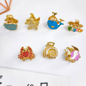 Pinzas para el pelo de concha de estrella de mar estilo océano al por mayor pinzas para el pelo con ajuste de diamante dorado para mujeres y niñas - Product Image 4
