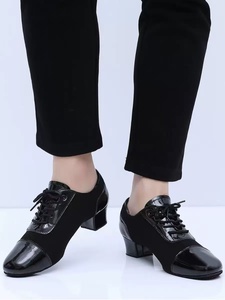 Chaussures latines noires pour hommes <span class=keywords><strong>de</strong></span> 3,5 cm, chaussures d'enseignement <span class=keywords><strong>de</strong></span> la <span class=keywords><strong>danse</strong></span> rythmique, chaussures <span class=keywords><strong>de</strong></span> tango, <span class=keywords><strong>salsa</strong></span>, samba avec semelle en daim pour l'intérieur - Product Image 5