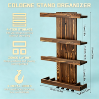 Organisateur de Cologne mural en bois massif brûlé pour hommes, étagère de rangement et de présentation de parfums murale