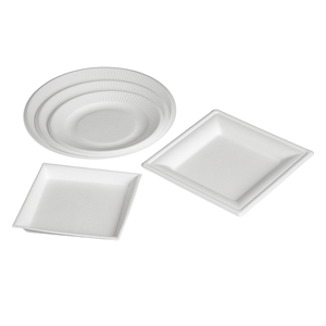 صينية وارمباك الكلاسيكية المصنوعة من قصب السكر مع طبق من الباجاس قابلة للتحلل وقابلة للاستخدام مرة واحدة مع غطاء خالية من مادة BPA للحفلات والمناسبات بالجملة - Product Image 1