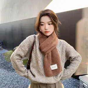 Hot Selling Popular knitted scarf for women silk lengthened warm twill print women scarf luxury letter scarf