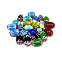 Perles en verre soufflé Millefiori Chevron ovales en gros, 8x12mm 10x14mm, pour la fabrication de bijoux DIY (bracelets, colliers)