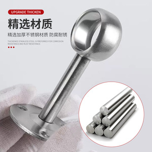 Stainless Steel Flange Base For <b>Wardrobe</b> Rods Wall Mount Thickened Corrosion Resistant Bathroom <b>Hardware</b> - Product Image 1