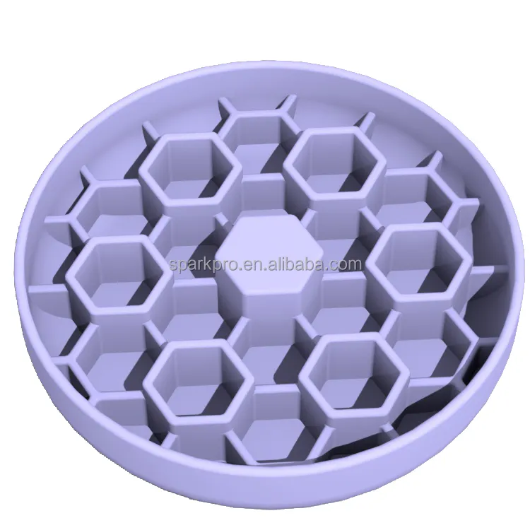 2024 New Round Honeycomb Custom Pet Slow Feeder Anti Choke Silicone Dog Bowl Personalized Pet Silicone Bowl