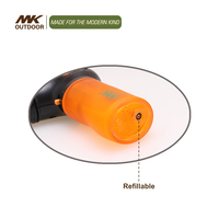 Briquet à gaz butane électrique miniature MK réglable, torche dragon, double flamme, rechargeable, avec porte-clés
