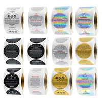 Autocollant holographique transparent rond en vinyle PET A4 avec logo code-barres argenté imprimé, à gratter, pour bougies et artisanat
