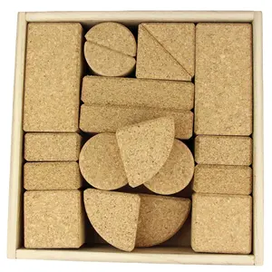 100% 天然软木制造无毒免费塑料教育玩具儿童积木建筑玩具通过EN71-3