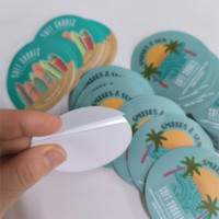 Logotipo impreso personalizado, pegatina adhesiva de PVC, etiqueta privada impermeable, logotipo redondo de la empresa para promoción, etiquetas troqueladas
