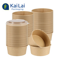 Gobelet jetable en papier kraft écologique recyclable, impression personnalisée, 8oz 12oz 16oz 32oz, pour soupes chaudes, nouilles, biscuits
