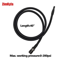 ZimaKyfa AF # HPA-BH HPA Air FLEX Schlauchleitung mit Bajonettanschluss 40 Zoll Niederdruck 1500 PSI Geflochtenes Kabel Schwarz Kupfer/Nylon für