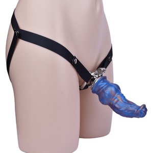 FRRK-3267B Monstor Realistic <b>Dildo</b> Looking Chastity Cage with Strap on Belt Transformation Device Stainless Steel - Product Image 4