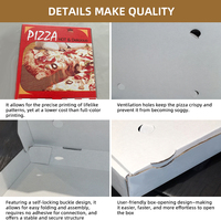 Boîte à pizza noire personnalisée avec logo, en carton ondulé de qualité alimentaire, fond auto-scellant, impression 4 couleurs à base d'eau, écologique et isolante thermiquement