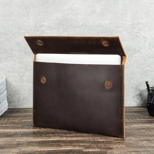 Genuine Leather 15'' Laptop <b>Tablet</b> Case with Magnetic Closure Waterproof Lightweight & Durable Travel Carry <b>Bag</b> - Product Image 1