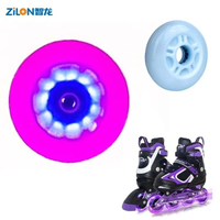 Roues de patins à roulettes lumineuses clignotantes pour enfants, réglables, en PU haute élasticité 90A, résistantes à l'usure, pour l'extérieur, personnalisables OEM/ODM