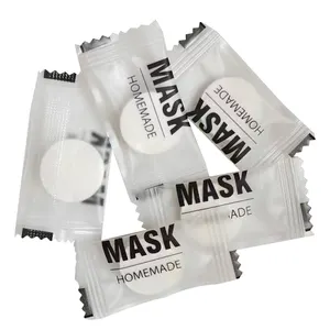Masque Facial à pilules cosmétiques, vente en gros, coton naturel, feuille de masque Facial compressée pour le visage