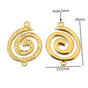 Conector espiral de acero inoxidable con doble orificio para la fabricación de pulseras, accesorios de joyería, formas mixtas, eslabón chapado WLL204 - Product Image 2
