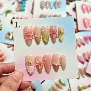 <span class=keywords><strong>Uñas</strong></span> Acrílicas <span class=keywords><strong>de</strong></span> Lujo al por Mayor, 10 Piezas, Diseño Francés, Forma <span class=keywords><strong>de</strong></span> Almendra, Pintadas a Mano en 3D, Reutilizables, <span class=keywords><strong>Uñas</strong></span> Postizas <span class=keywords><strong>de</strong></span> Alta Calidad - Product Image 6