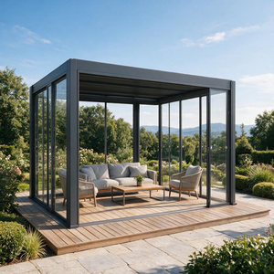 Pergola extérieure motorisée en alliage d'aluminium robuste et durable, toit à lames orientables, imperméable, anti-UV, pour <span class=keywords><strong>piscine</strong></span> - Product Image 1
