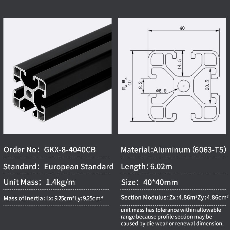 European Standard 4040 T Slot Aluminum Profile 6063 T5 Anodized ...