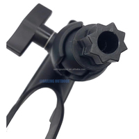 Support de canne à pêche pivotant noir réglable avec verrouillage automatique en plastique pour la pêche en surf, kayak et la pêche à la dérive en mer, lac et rivière