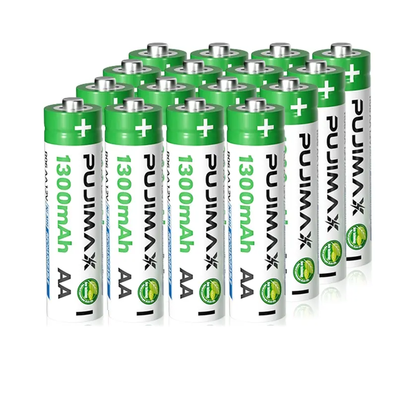 PUJIMAX 핫 세일 16PCS Pkcell AA 1300mAh 1.2V 충전식 배터리 AA Nimh 배터리 장난감 노래방 마이크 자동 도어