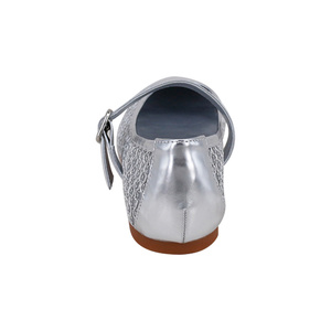 <span class=keywords><strong>Ballerine</strong></span> da Donna Eleganti e Leggere con Punta Affusolata, Design in Pelle Metallizzata Argento, Traspiranti con Cinturino a Fibbia - Product Image 6