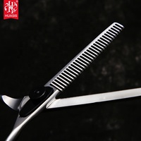 Ciseaux de coiffure professionnels en acier inoxydable XB06-55Z/V de 5,5 pouces avec 30 dents, pour droitiers, manche moyen