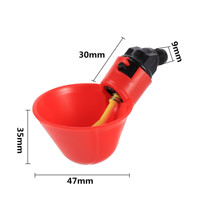 Abreuvoir automatique à tétine rouge pour volailles, petit distributeur d'eau pour pigeons, équipement d'élevage avec composants en acier inoxydable et plastique – En promotion