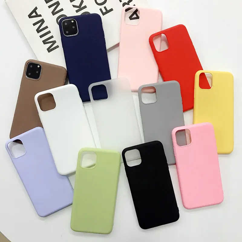 For Apple iPhone 14 15 Pro Max Case Matte TPU Silicone Rubber Soft Cover Phone Case Shockproof, For iPhone 15 Case