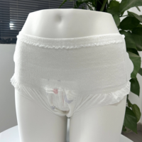 Culottes de protection menstruelles pour femmes, sous-vêtements, serviettes hygiéniques jetables, douces, respirantes, en coton, confortables, aspect tissu