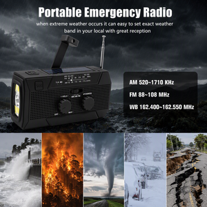 Radio solaire à manivelle 5000 mAh avec bandes AM FM WB et lampe de lecture pour kit d'urgence Typhoon et projets - Product Image 6