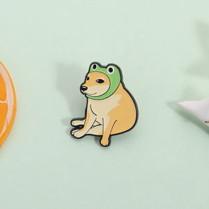 Cheems Shiba Inu เข็มกลัดเคลือบรูปกบคอสเพลย์การ์ตูนน่ารักสำหรับสุนัขเข็มกลัดโลหะกระเป๋าเป้สะพายหลังมีปกเครื่องประดับของขวัญขายส่ง - Product Image 2