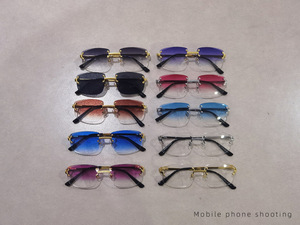 Finewell D072 Square UV400 Retro Classic <b>Rimless</b> Unisex Luxury <b>Sunglasses</b> 2026 - Product Image 4