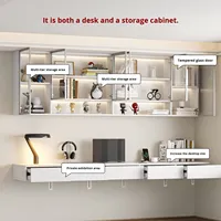 Bureau mural flottant moderne en bois massif avec étagère de rangement personnalisable pour salon Chine