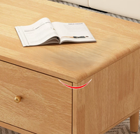 Table basse carrée en bois de style farmhouse moderne avec 1 porte et 1 tiroir de rangement pour petits appartements et usage domestique