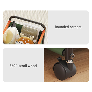 Rolling Rectangle <b>Metal</b> Toy Storage Rack on Wheels Large Capacity Movable Multi-functional 2-Layer Storage <b>Box</b> with Sorter - Product Image 4