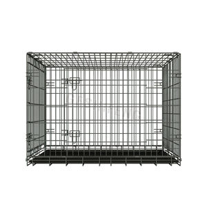 Çift kapı evcil hayvan kulubesi sandık kafes katlanabilir ağır köpek kafesi katlanabilir Metal büyük köpek kafesi - Product Image 3