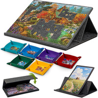 Tapis de table puzzle rectangulaire transfrontalier avec support et couvercle, plateau à 6 compartiments, pliable, portable, en feutre, pour enfants, Chine