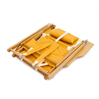 Chaise pliante de plage en bois couleur personnalisée, chaise inclinable avec poche, chaise d'extérieur en bois réglable avec appui-tête