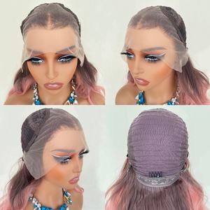 High-quality 13x4 HD <b>Lace</b> Front Wigs Transparent Synthetic Short Water Wave Heat Resistant Custom Scandi Hairline - Product Image 6