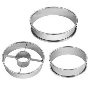 <span class=keywords><strong>Molde</strong></span> <span class=keywords><strong>para</strong></span> <span class=keywords><strong>cortar</strong></span> rosquillas y galletas de acero inoxidable de 3 piezas de varios tamaños - Product Image 5
