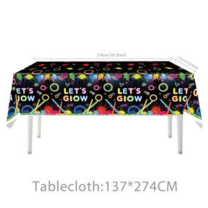 Bolas de discoteca con luz de neón, suministros para fiesta de cumpleaños, vajilla desechable, platos de papel, mantel, pancarta, decoración de fiesta de discoteca - Product Image 2