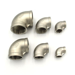 Matériaux de <span class=keywords><strong>plomberie</strong></span>, raccords de tuyauterie sanitaires en acier inoxydable fileté SS304/316, coude union pour l'alimentation en eau - Product Image 1