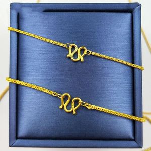 Collar de Joyería Fina con Cadena Chopin de Cola de Zorro, Oro Puro 24k G9999, Diseño Chino - Product Image 4