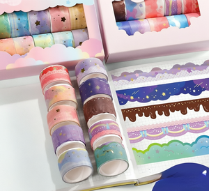 20 rouleaux de ruban adhésif washi japonais Kawaii personnalisable en feuille colorée, papier kraft, adhésif en caoutchouc, simple face - Product Image 1