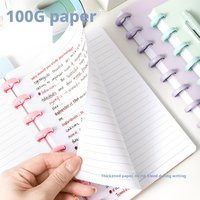 Cuaderno/Diario Práctico con Cubierta de PP de Espuma Engrosada, Hojas Sueltas, Impresión Digital, Diseño DIY 'Mushroom Hole' y 'Mini Card Game PhotoBuckle'