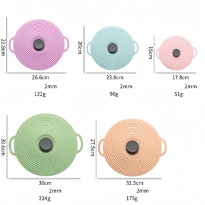 Tapas de succión de alimentos resistentes al calor reutilizables coloridas de 5 tamaños Cubierta de salpicaduras de microondas sin BPA - Product Image 6