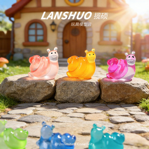 งานฝีมือเรซิ่นรูปหอยทากเรืองแสงในที่มืด Lanshuo ของตกแต่งบ้านรูปสัตว์ DIY จี้ห้อย - Product Image 4