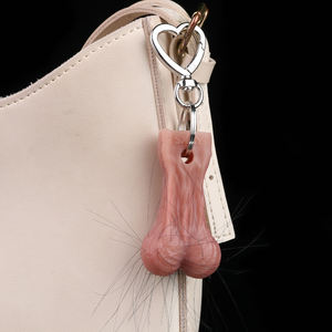 SXXY boules d'ornement de pénis avec cheveux pour hommes adultes pendentif de pénis réaliste avec cheveux pour accessoires de voiture - Product Image 3