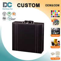 Valise en cuir PU noir de luxe personnalisée, boîtes à outils, boîtes à vin, boîtes cadeaux pour la veille de Noël, boîte cadeau pour le vin